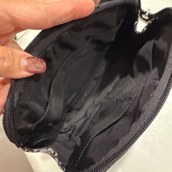Vintage Coach Cosmetic Pouch Black and Grey Signature Jaquard Print - Picture 7 of 7
